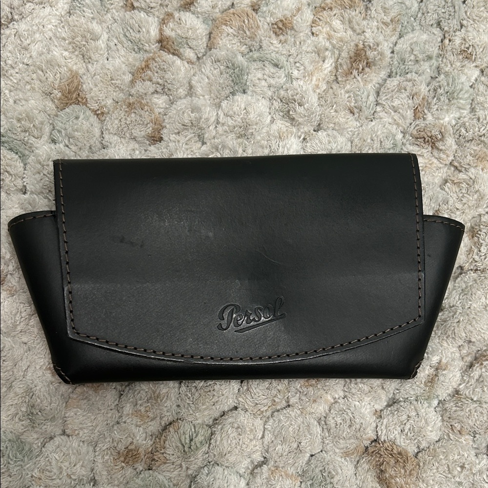 Persol Black Leather Glasses Case ya